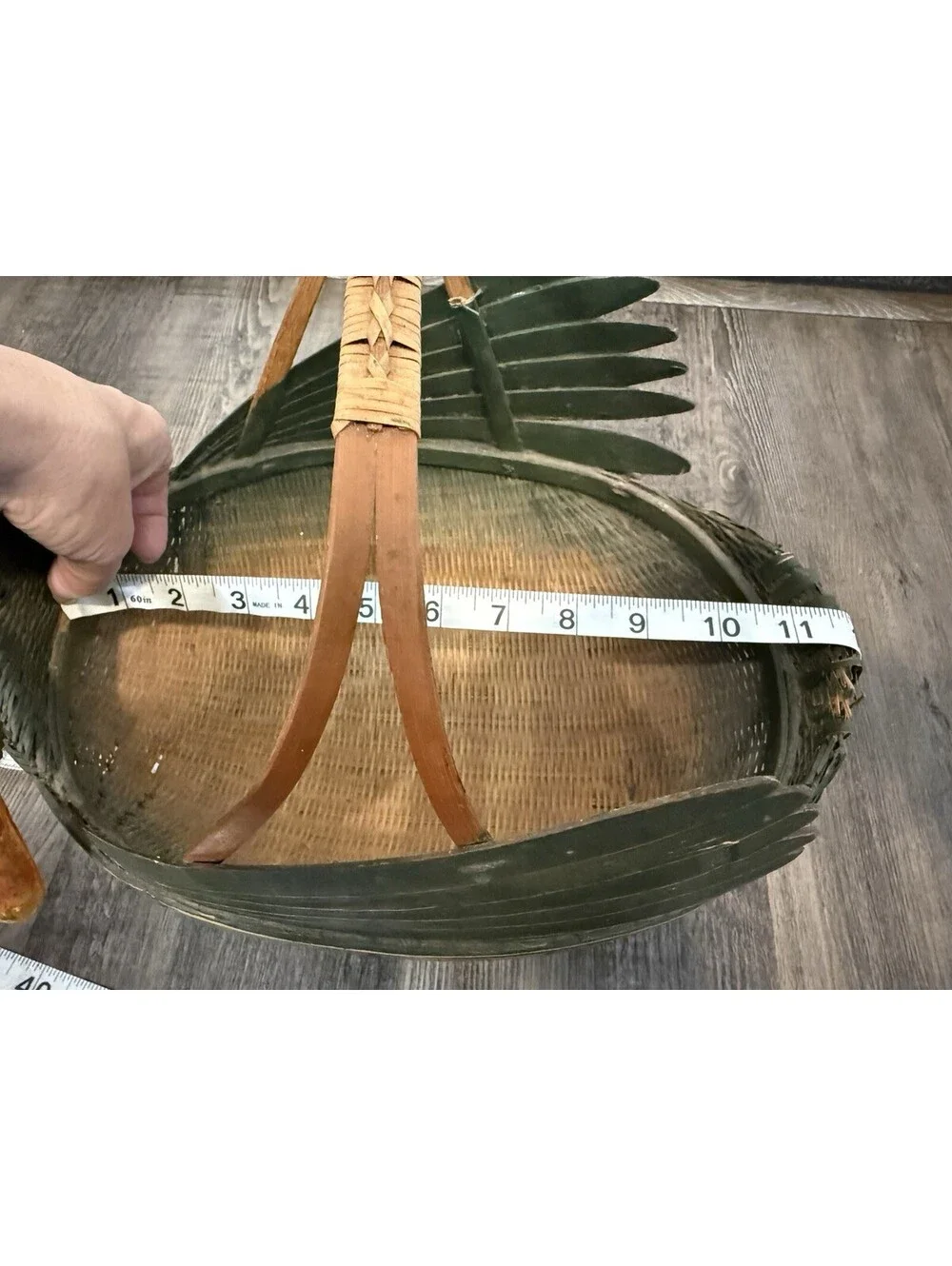 Vintage Zhejiang Handicrafts Chinese Swan Duck Goose Green Basket
